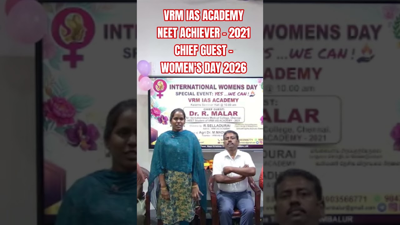 VRM IAS ACADEMY- NEET ACHIEVER as chief guest#neetmotivation #neet2026 #neettamilmedium