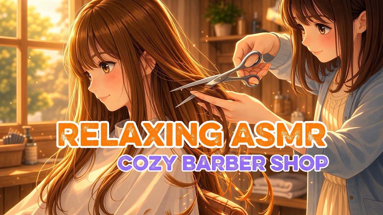 For Sleep 😴 Cozy Barber Shop ASMR | Haircut, Hair Wash & Blow Dry (No Music background )