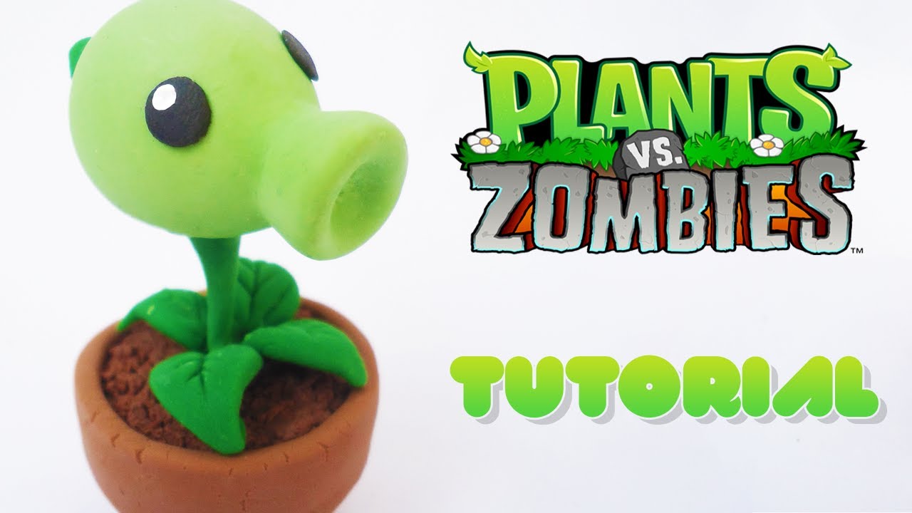 Peashooter PvZ Polymer Clay Tutorial | lanzaguisantes PvZ de Porcelana Fría / Plastilina