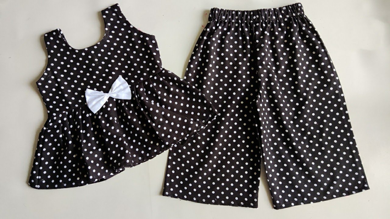 Baby Peplum Top With Palazzo Pant Cutting and Stitching