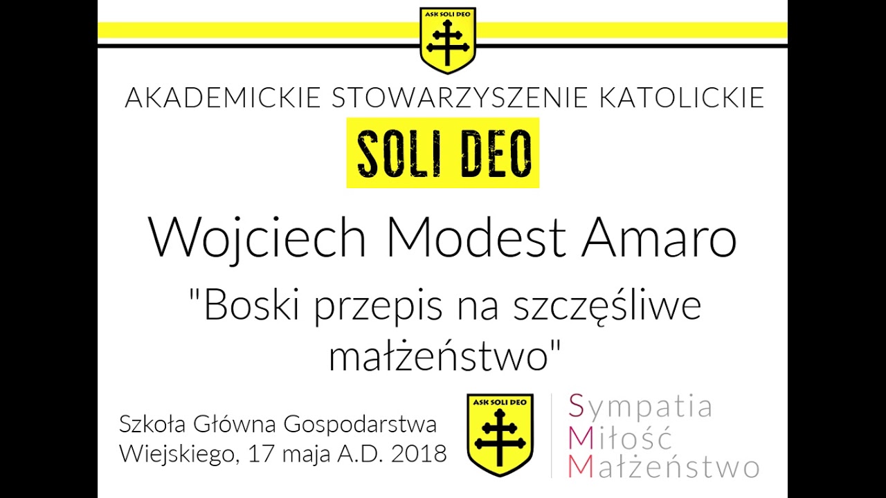 Boski przepis na szczęśliwe małżeństwo – Wojciech Modest Amaro