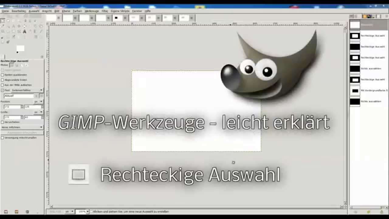 GIMP-Werkzeuge - leicht erklärt: Die rechteckige Auswahl