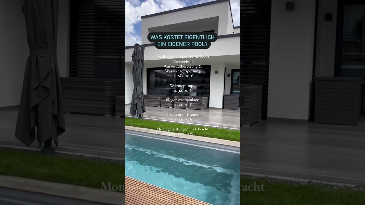 Kosten f&uuml;r einen Pool Zuhause, Kostenaufstellung Pool bauen mit W&auml;rmepumpe Pool zum Schwimmen gehen