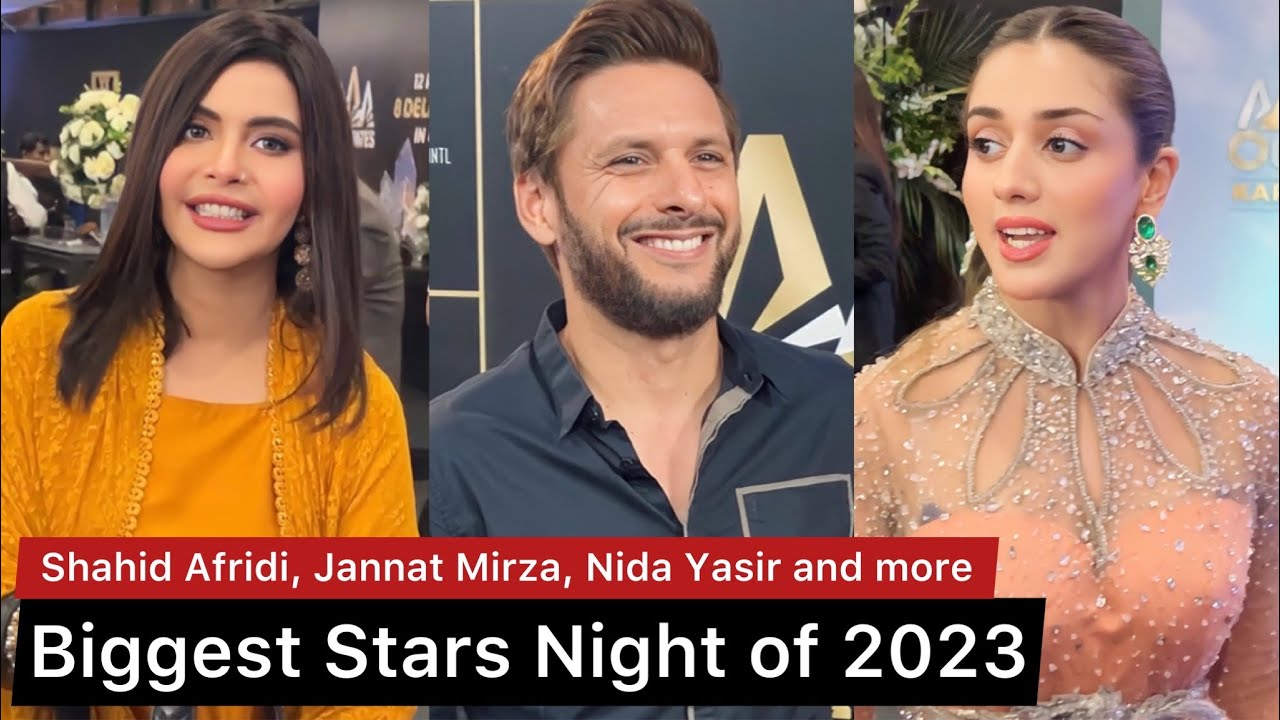 Jannat Mirza, Shahid Afridi, Nida Yasir, Ahmed Ali Akbar, Mehwish Hayat & Ayesha Omar at Mega Event