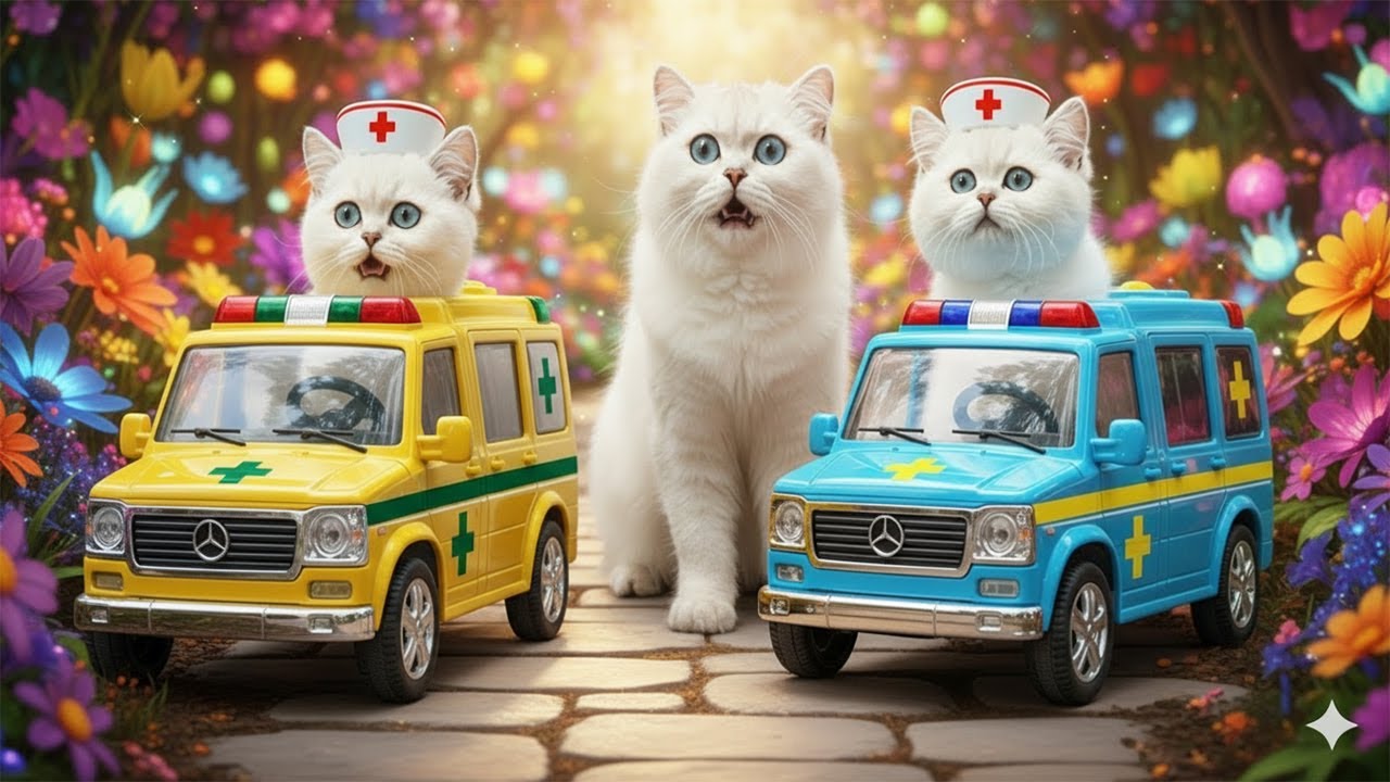 Mama Cat Injured While Working ! Kitten works hard to pay hospital bills and Buy toy ambulance