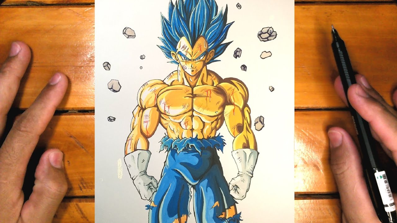 Como desenhar o Vegeta SSJ BLUE Evolution