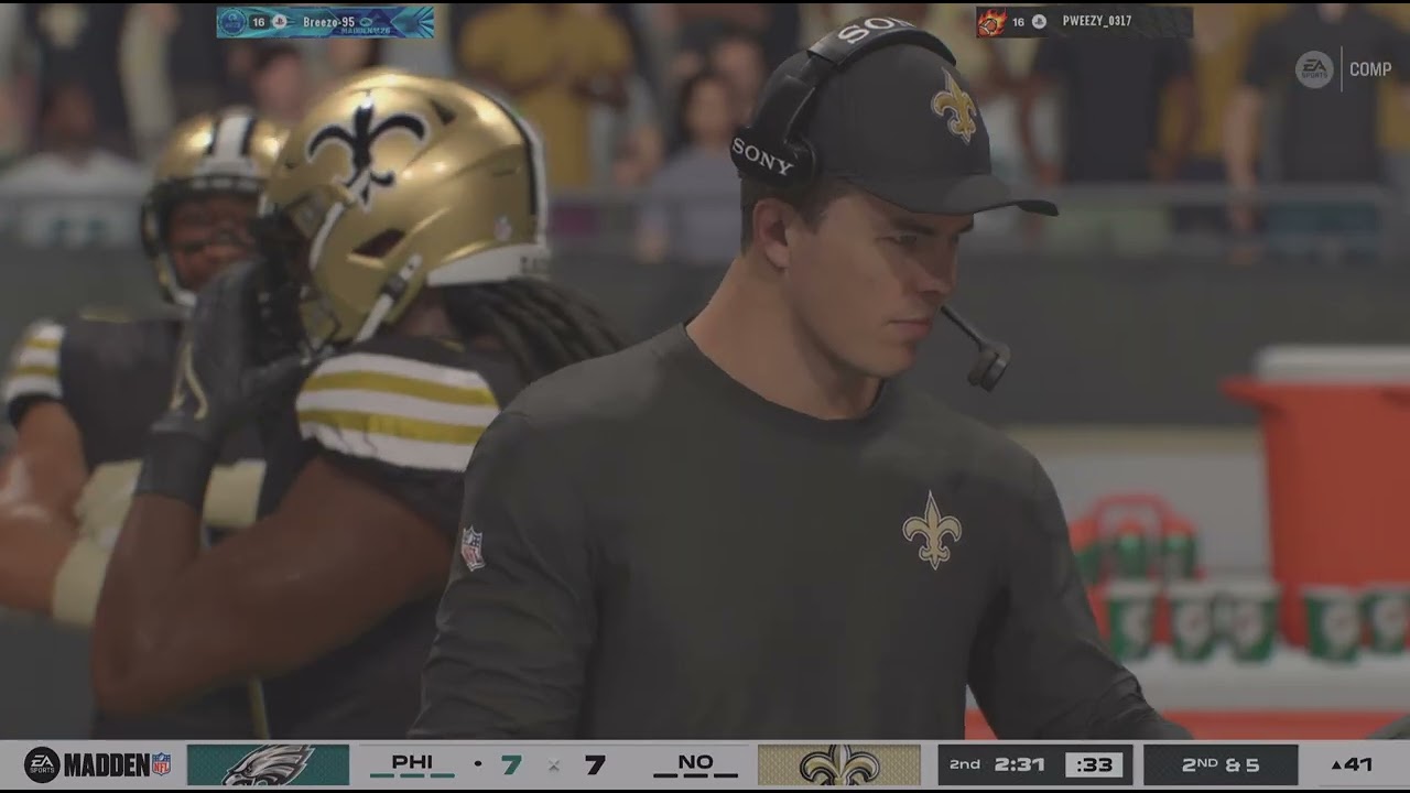 Madden NFL 26 Eagles Vs Saints. Hit em so hard he quit