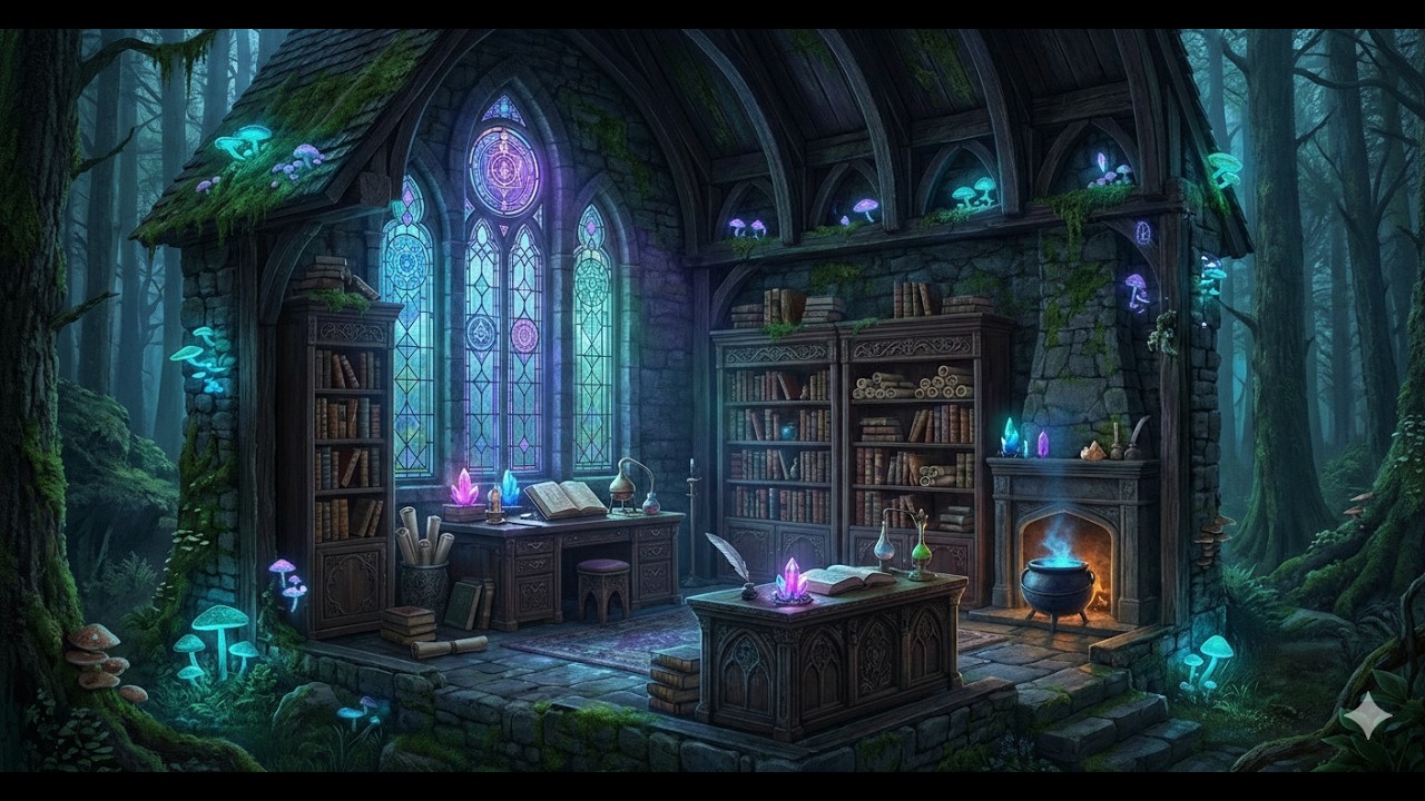 Cozy Dark Fantasy | Midnight Study in the Elder Archives