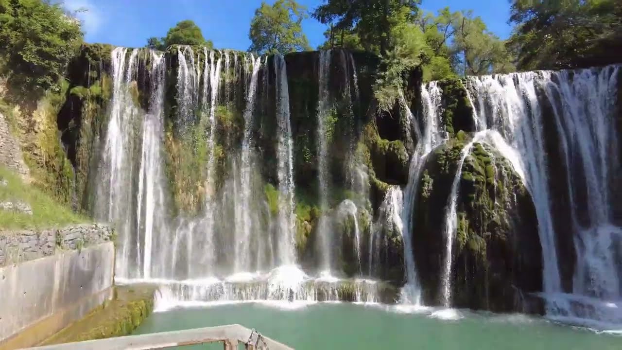 Pliva Waterfall or Jajce Waterfalls.  Amazing 22 Meter High Waterfalls. - Jayjce Bosnia - ECTV