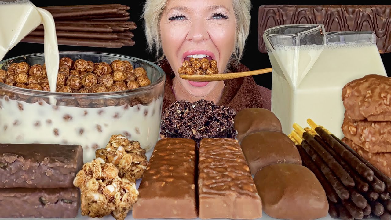 ASMR Keto Chocolate Desserts, Crunchy Clusters, Coco Puff Cereal, Protein Mukbang 먹방