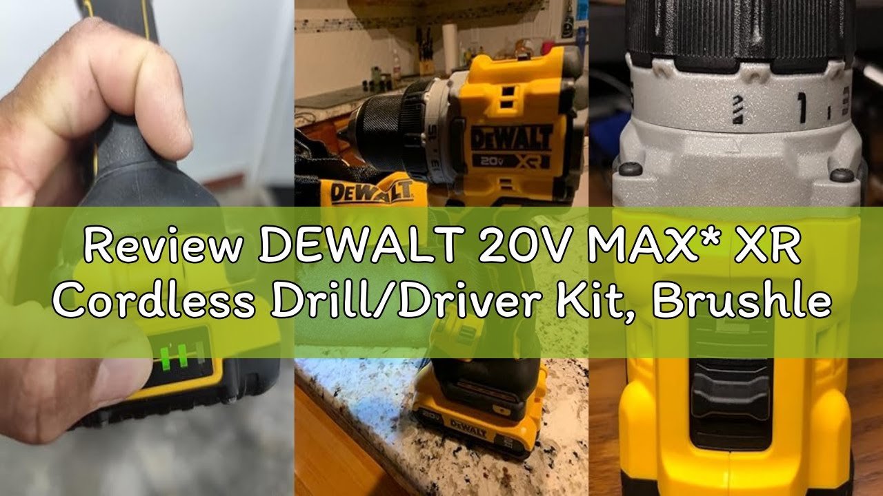 Review DEWALT 20V MAX* XR Cordless Drill/Driver Kit, Brushless, Compact, with 2 Batteries and Charge
