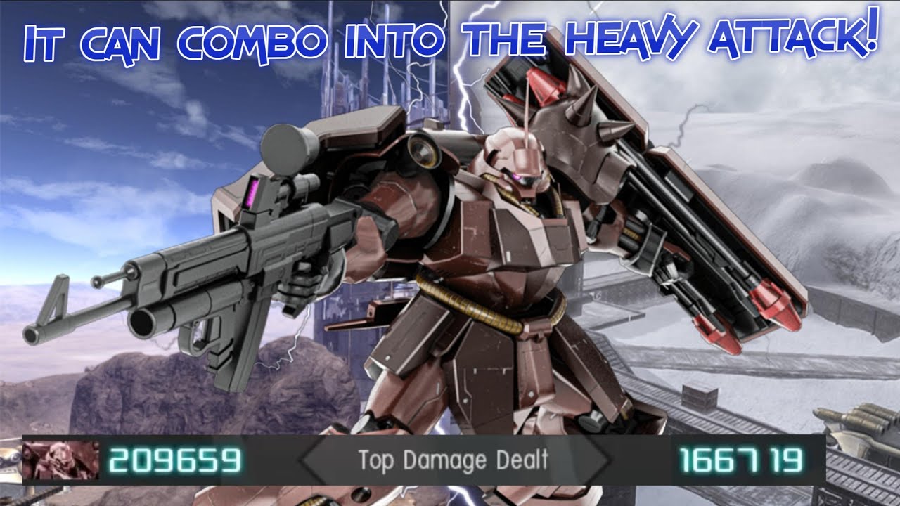 GBO2 Geara Doga (Full Frontal):  It can combo into the heavy attack!