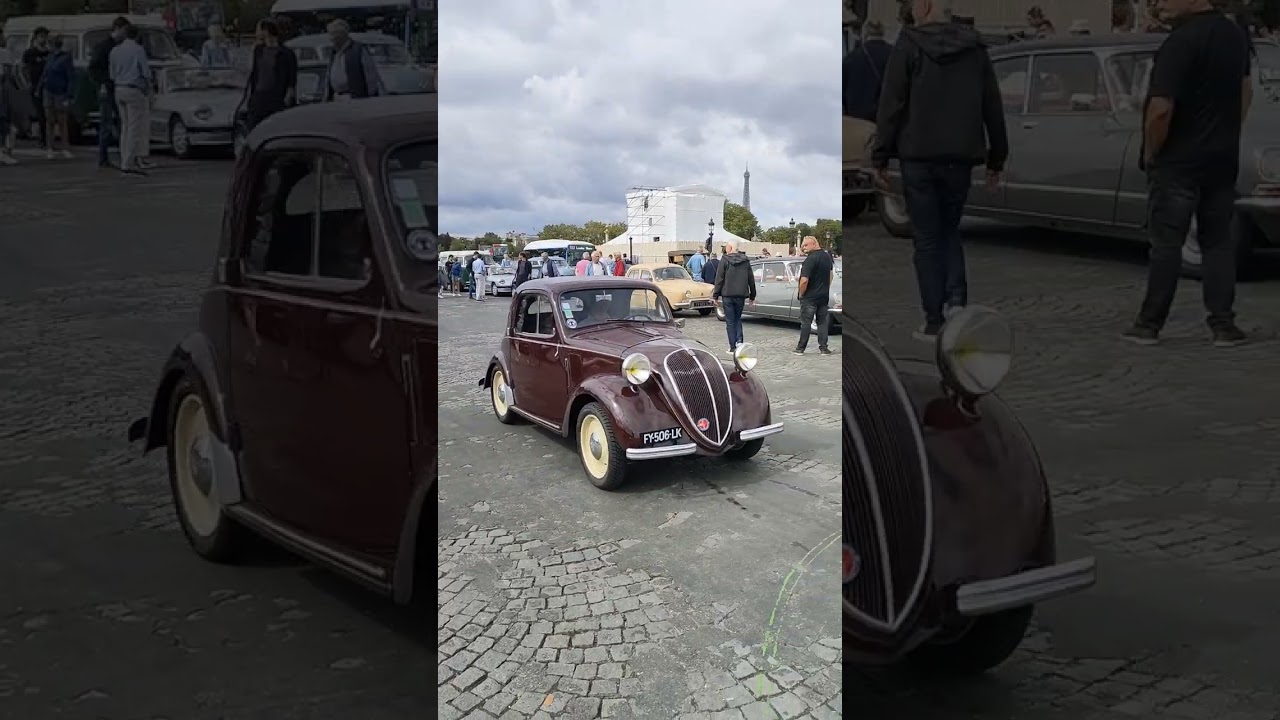 Peugeot 404 Cabriolet & Fiat Topolino / Simca 5 in Paris Travers&eacute;e Estivale 2023