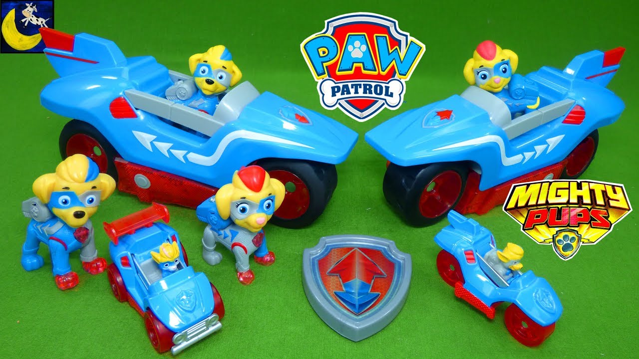 Paw Patrol Mighty Twins Toys Vehicles True Metal Paw Patroller Mighty Pups Super Paws Lookout Tower!