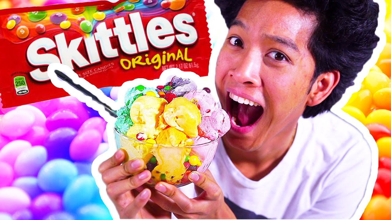 SKITTLES ICE CREAM!!!! RAINBOWS!!!