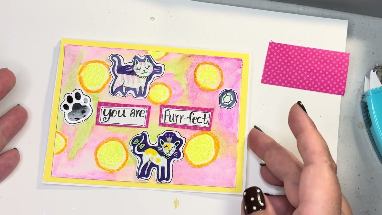 Part 2: Creating a Mixed Media Greeting Card using✨Dollar Tree ✨Stickers