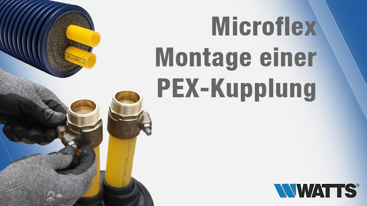 PEX-Kupplung an Microflex-Rohr montieren. Schritt-f&uuml;r-Schritt-Anleitung.