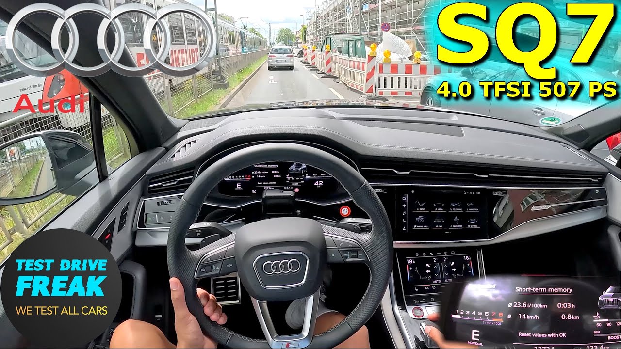 2023 Audi SQ7 4.0 TFSI Quattro 507 PS CITY POV DRIVE with Fuel Consumption