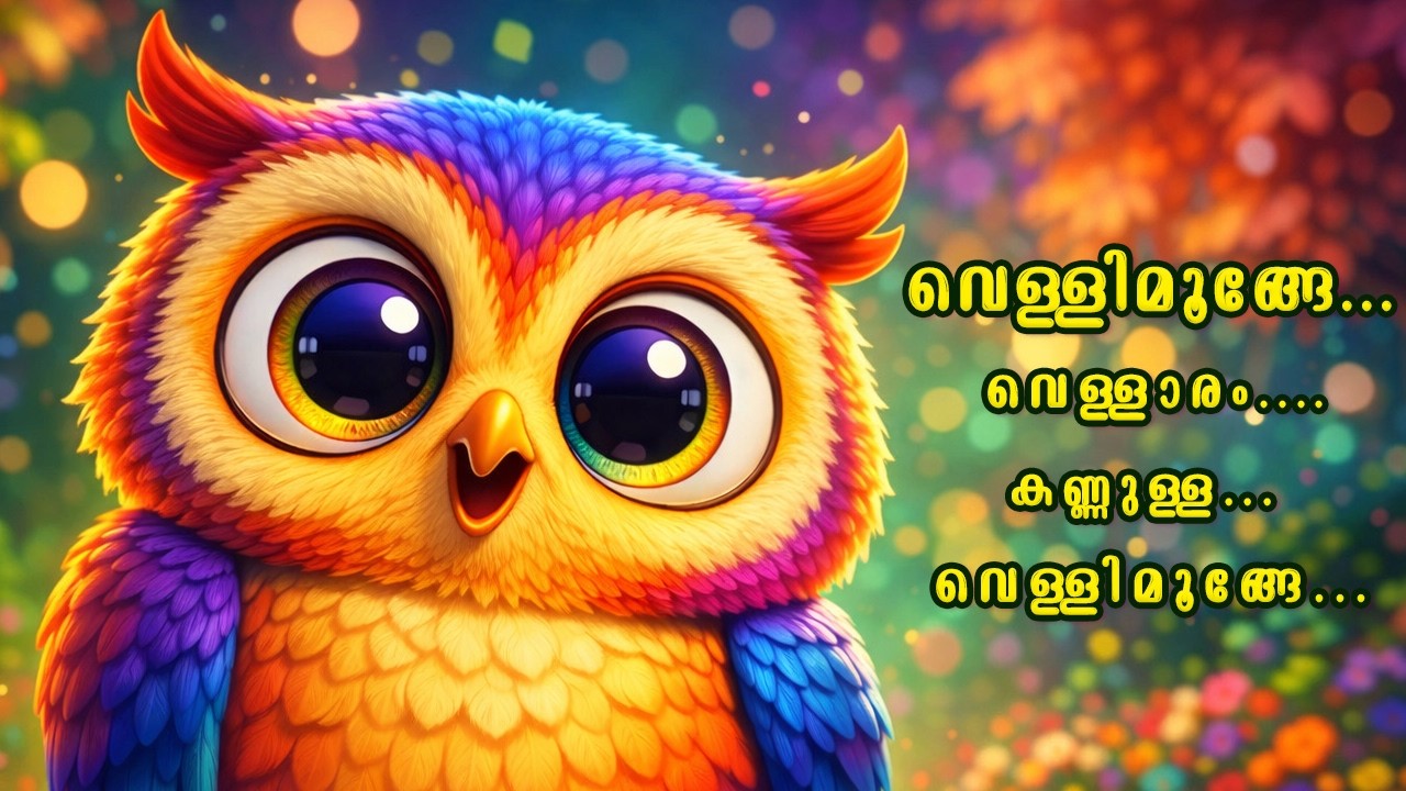 വെള്ളിമൂങ്ങേ വെള്ളാരം കണ്ണുള്ള | Vellaram Kannulla Vellimoonga | Malayalam Kids Cartoon Song | Rhyme