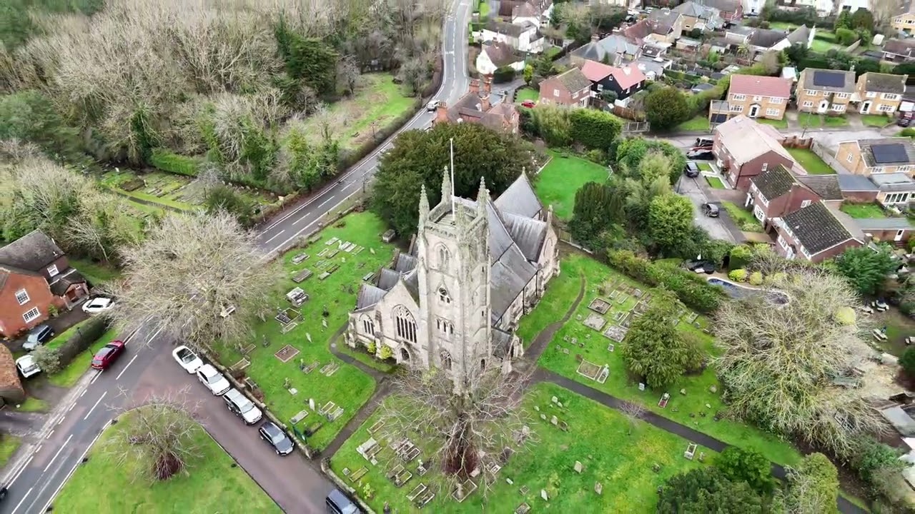 Drone Overview of Northaw Church, Village and Surrounding Area (Remastered)