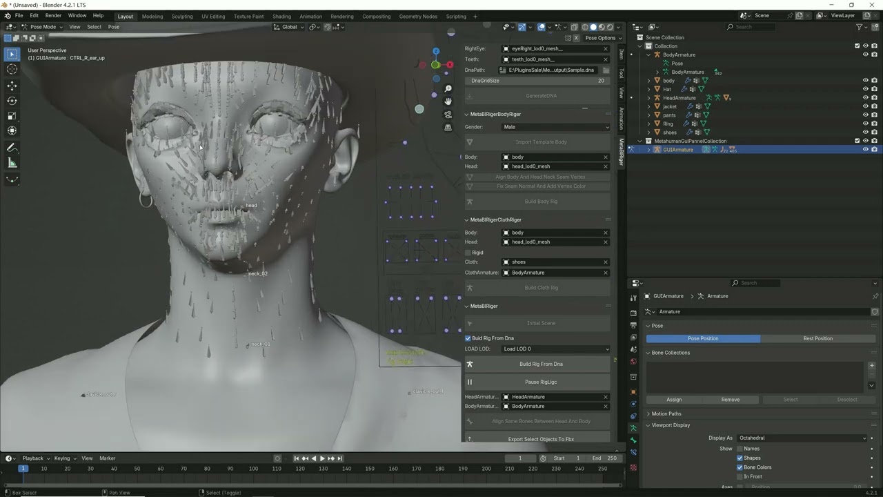 【metablrigerV1.2】how to modify eyelash eyeshell shape and rig cloth using metablriger tutorial