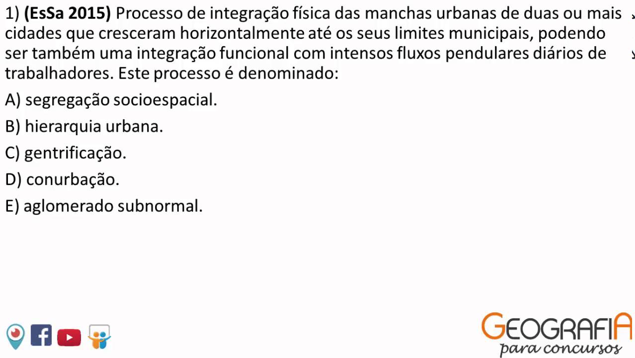Exercícios de Geografia - provas anteriores EsSA - Geografia Para Concursos