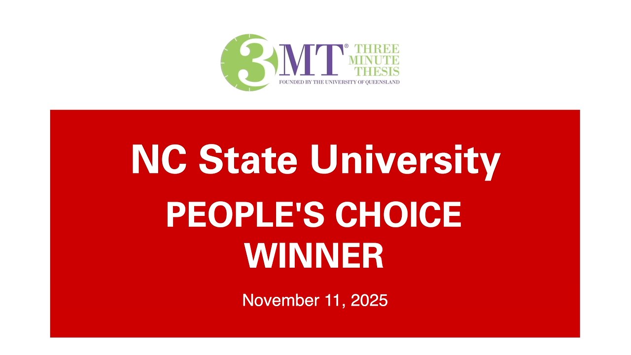 NC State 2025 Three Minute Thesis People's Choice Winner, Karthik Sinha