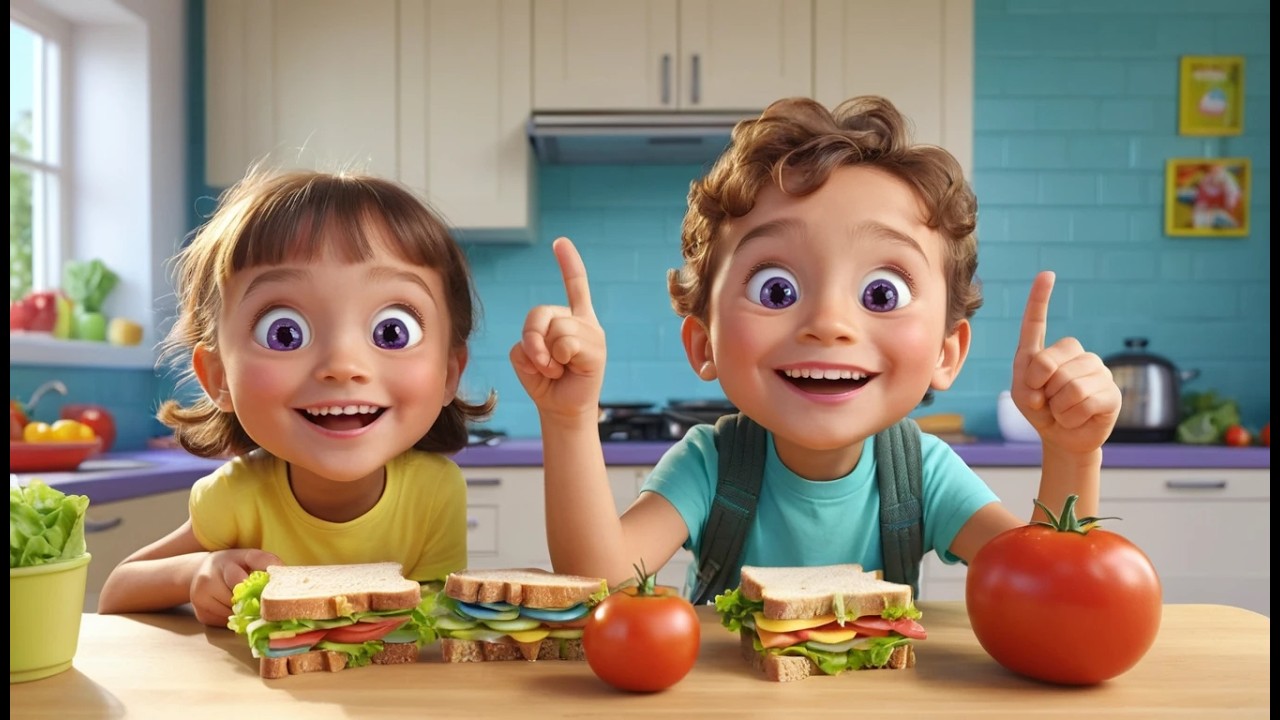 Fünf kleine Spielzeug-Sandwiches: Kauen, kauen, kauen | Lustiges Essenslied für Kinder