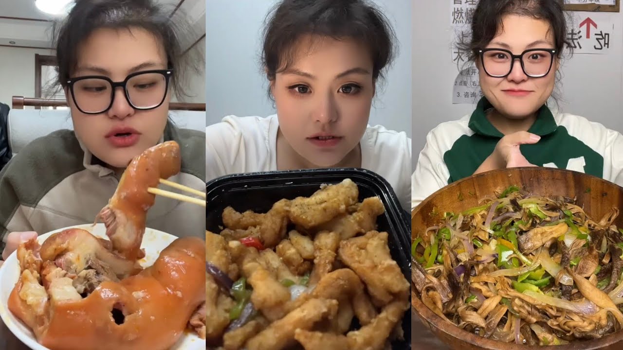 Yummy /Eating Challenges 🤤 Pork belly Spicy noodles 🍜😋 fired chicken 🍗#spicyfood #noodles #meat 