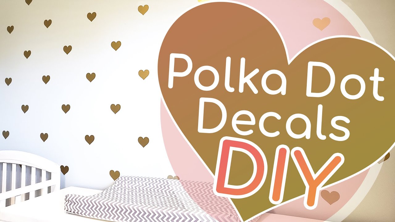 How to Apply Wall Decals in a Polka Dot Pattern | DIY Polka Dot Nursery Heart Wall! ❤