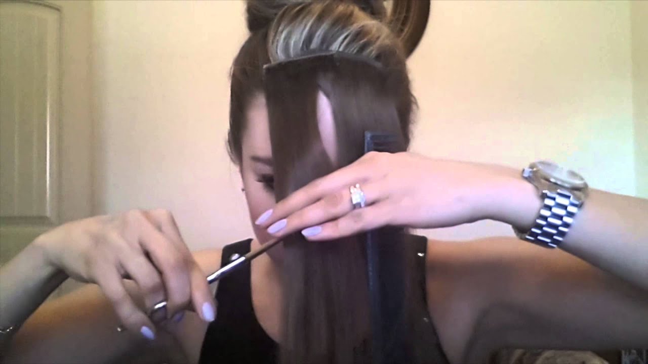 como hacer un fleco postizo con extensiones