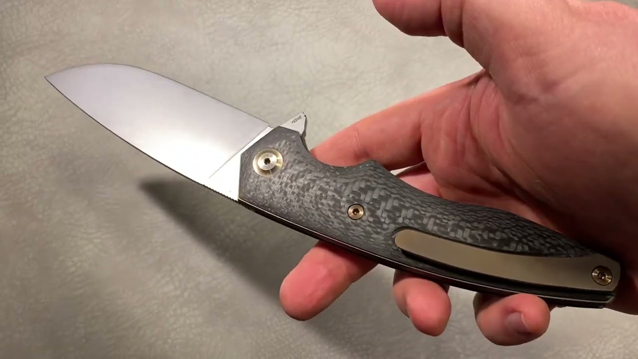 CHEBURKOV KNIFE KASATKA, STEEL S90V, HANDLE BLACK CARBON BOTH SIDES, BRONZE ANODIZED TITANIUM, $760