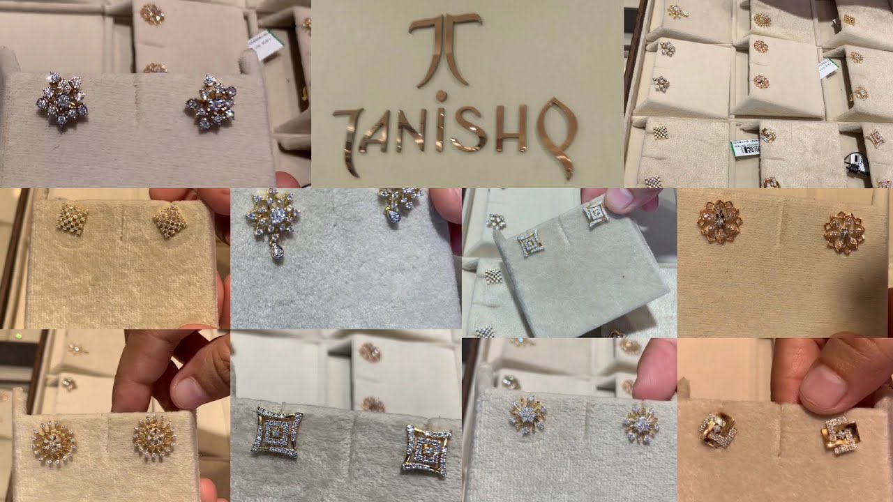 Tanishq Latest Diamond Earrings with weight and price diamond earrings studs tanishq diamond