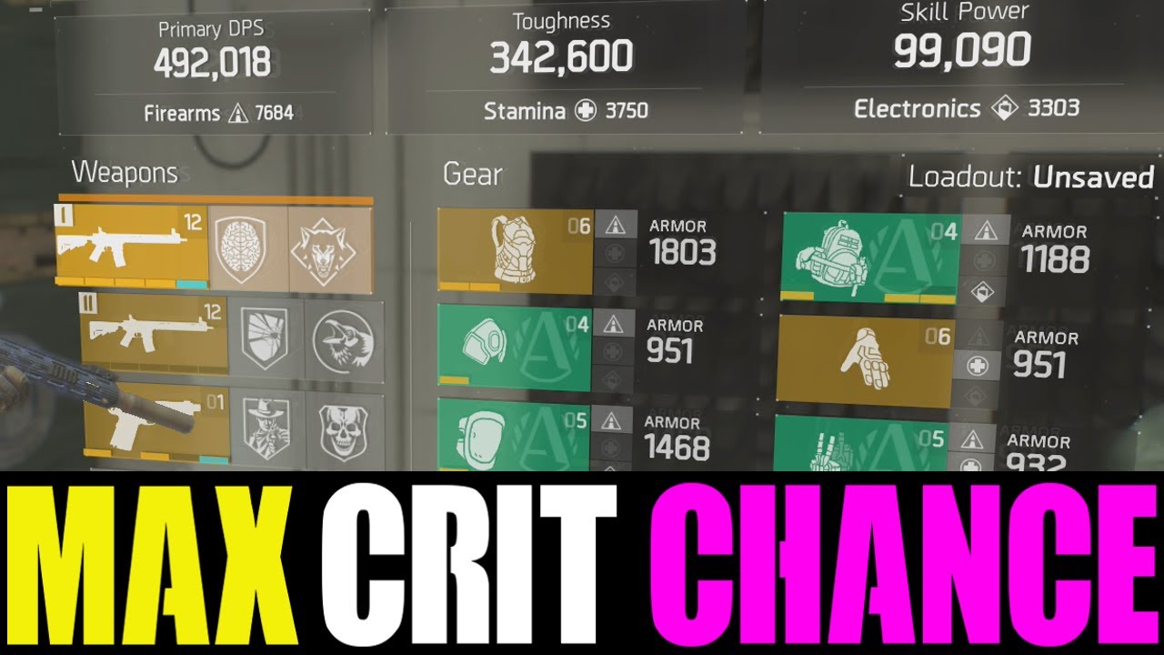 HOW TO GET 60% CRIT HIT CHANCE ON ANY BUILD! (THE DIVISION TIPS & TRICKS)