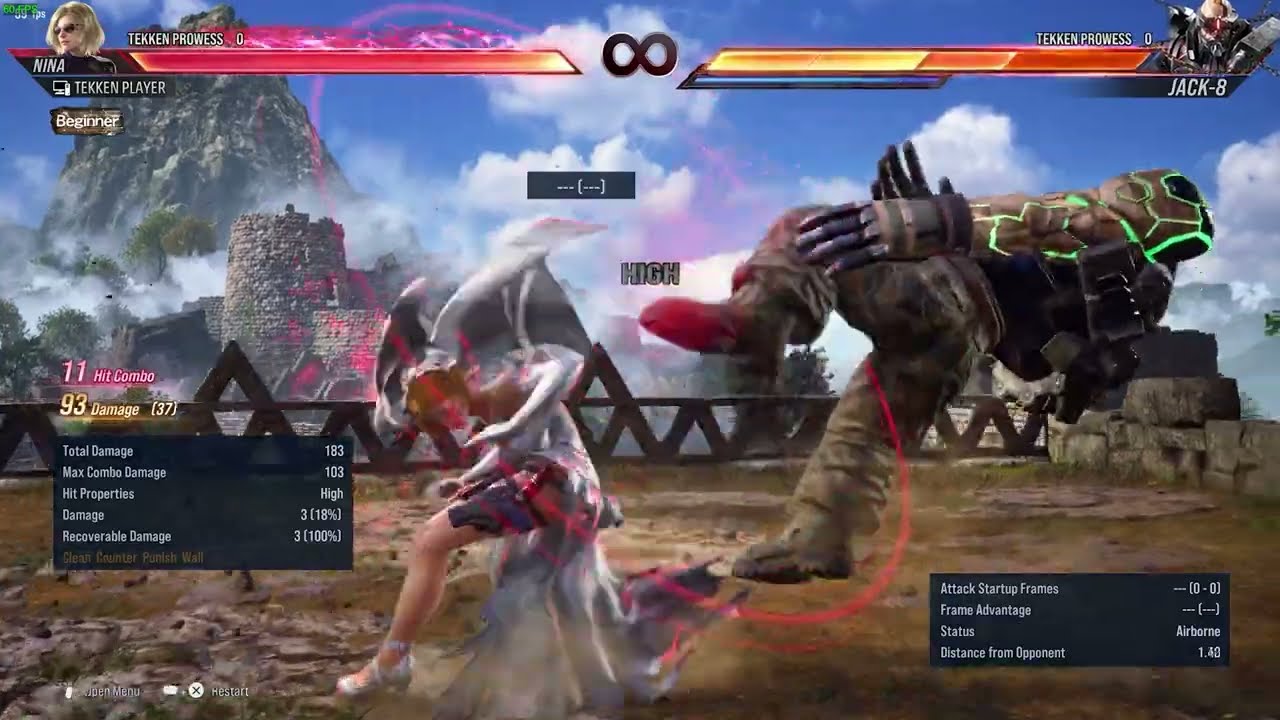 TEKKEN 8 CBT NINA  BUTTERFLY LOOP COMBO 120% DAMAGE