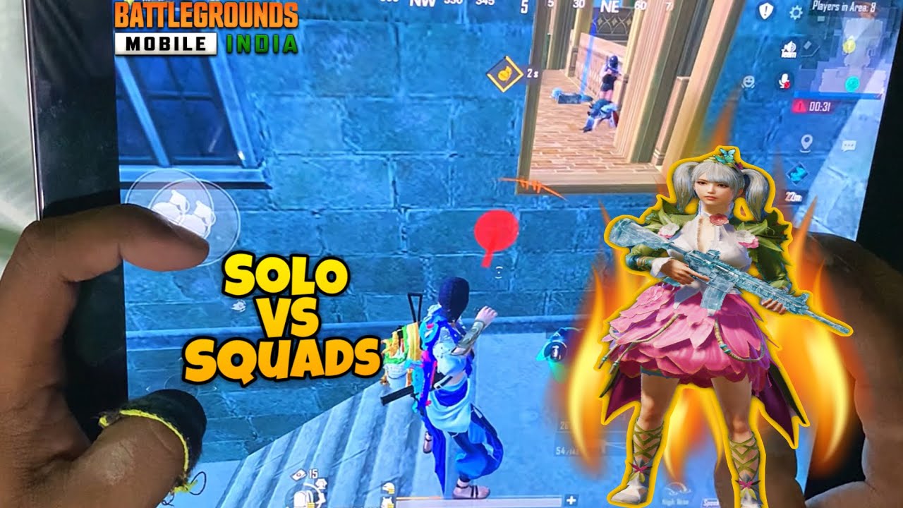 SOLO VS SQUAD 🔥|BGMI 4.0 UPDATE |PUBG MOBILE WITH IPAD 9TH GENERATION HANDCAM GAMEPLAY 