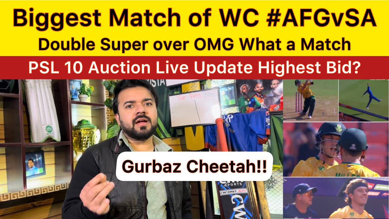 Biggest Match of T20 Worldcup Gurbaz Heroic but Southafrica beat AFG | Double Super over SA vs AFG