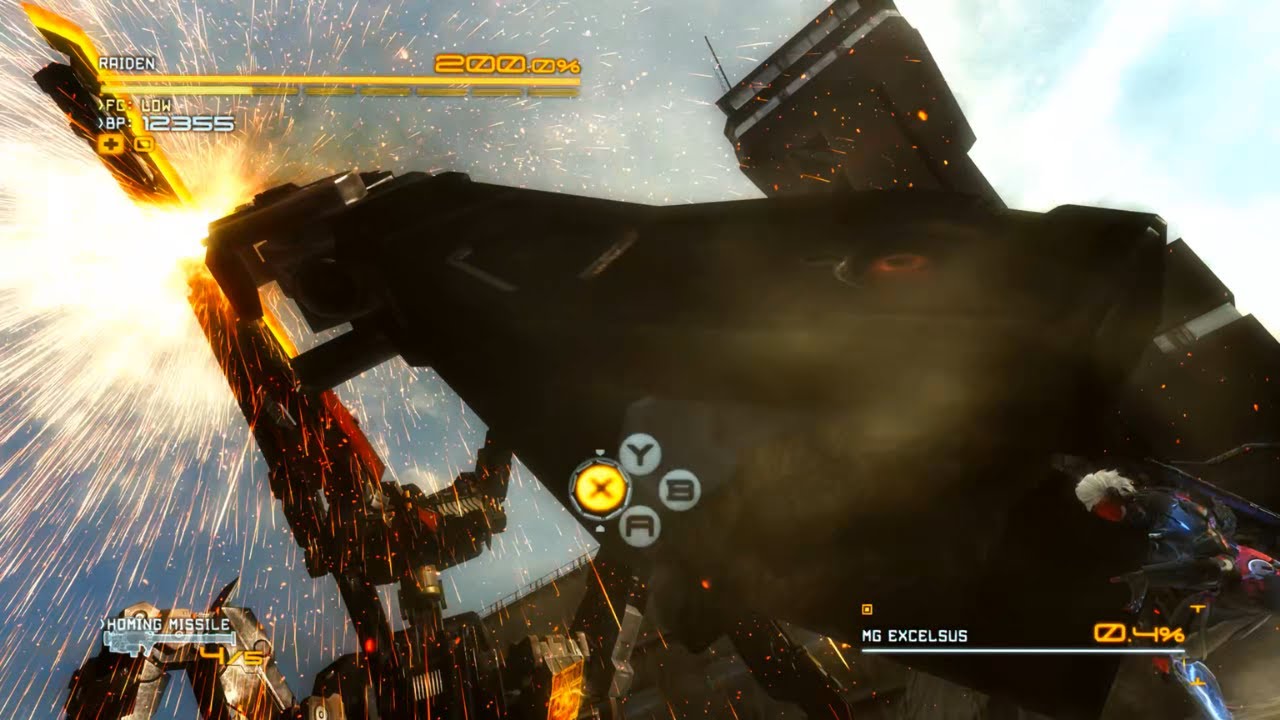 『Raiden vs. Metal Gear Excelsus』but the gears are extra lubricated
