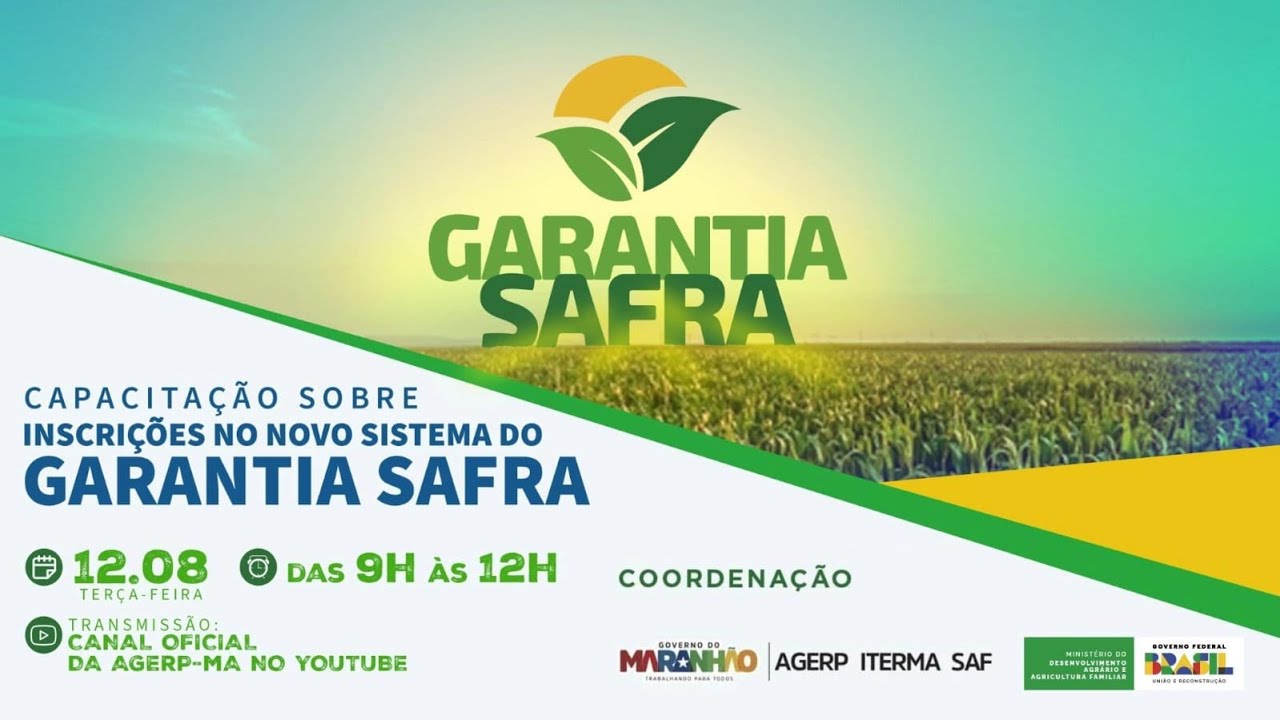 Live | Garantia-Safra 2025/2026: novo sistema de inscrição (capacitação AGERP/SAF)