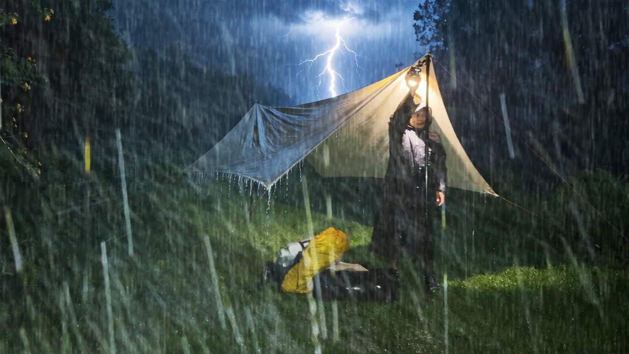 REAL CRAZIEST STORM I EVER MET‼️CAMPING IN HEAVY RAIN ⛈️ VERY HEAVY RAIN CAMPING