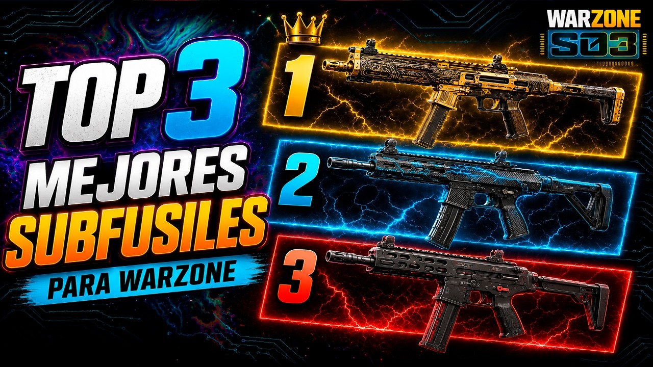 TOP 3 MEJORES SUBFUSILES para WARZONE 👑 | MEJORES ARMAS Y CLASES para WARZONE