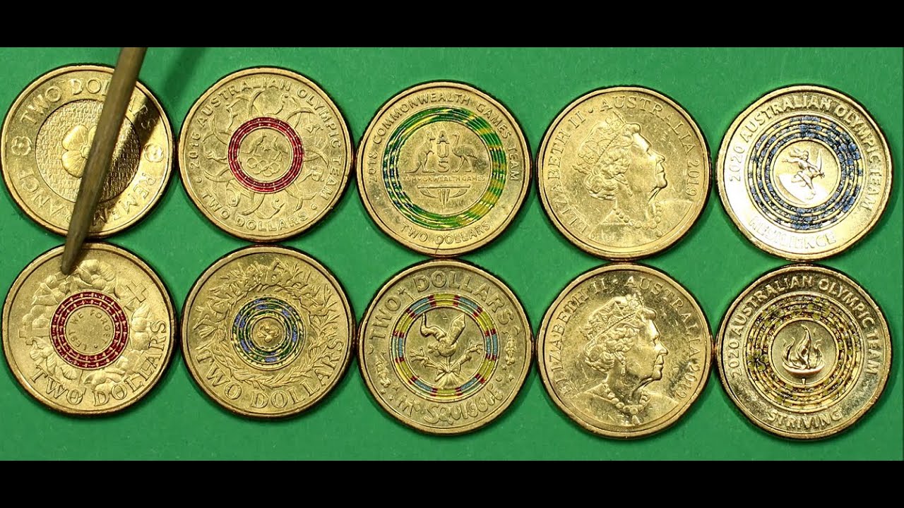 2015 $2 100yrs ANZACs Mr Squiggle Comm games Gold Poppy @HowardsCoinFinds video