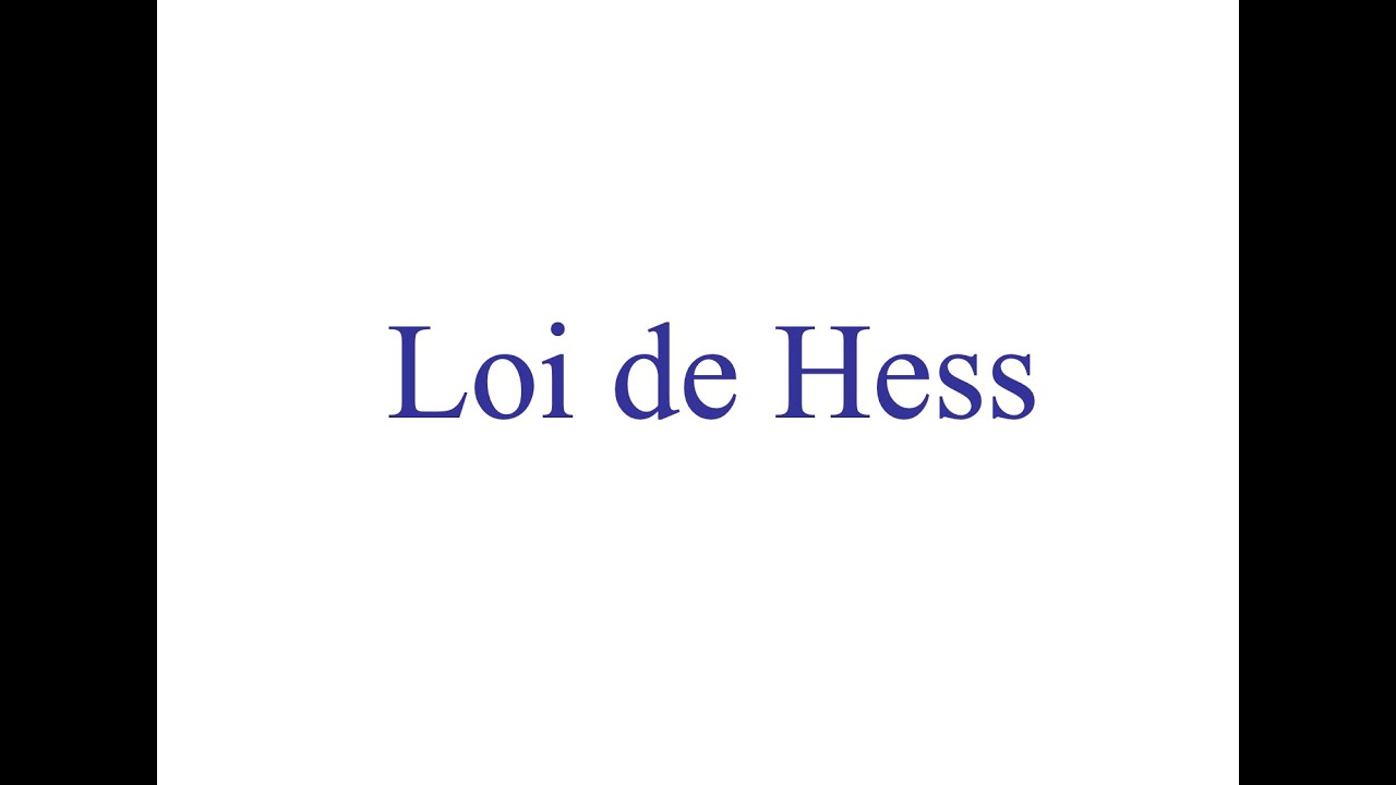 Chimie pour les amis de secondaire 5 - Loi de Hess