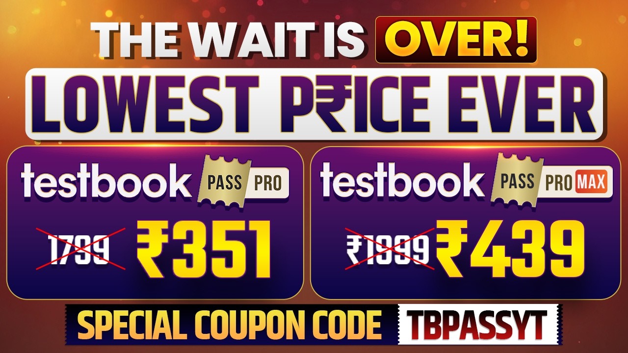 🚨 LOWEST PRICE EVER ON TESTBOOK PASS PRO COUPON CODE TODAY | TESTBOOK COUPON CODE TODAY