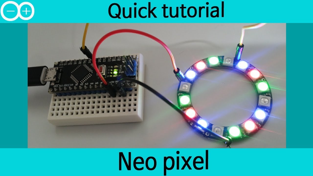 Quick test of Neopixel 16 RGB ring  ws2812 5050.  Adafruit
