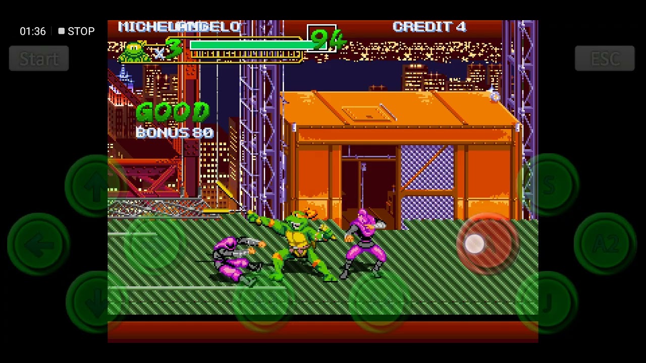 OpenBOR TMNT IV: Turtles In Time Definitive Edition Big Apple 3:00 AM playthrough