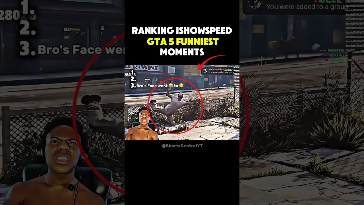 Ranking iShowSpeed&rsquo;s Funniest GTA 5 Moments 🤣 | #ishowspeed #gta5 #shorts