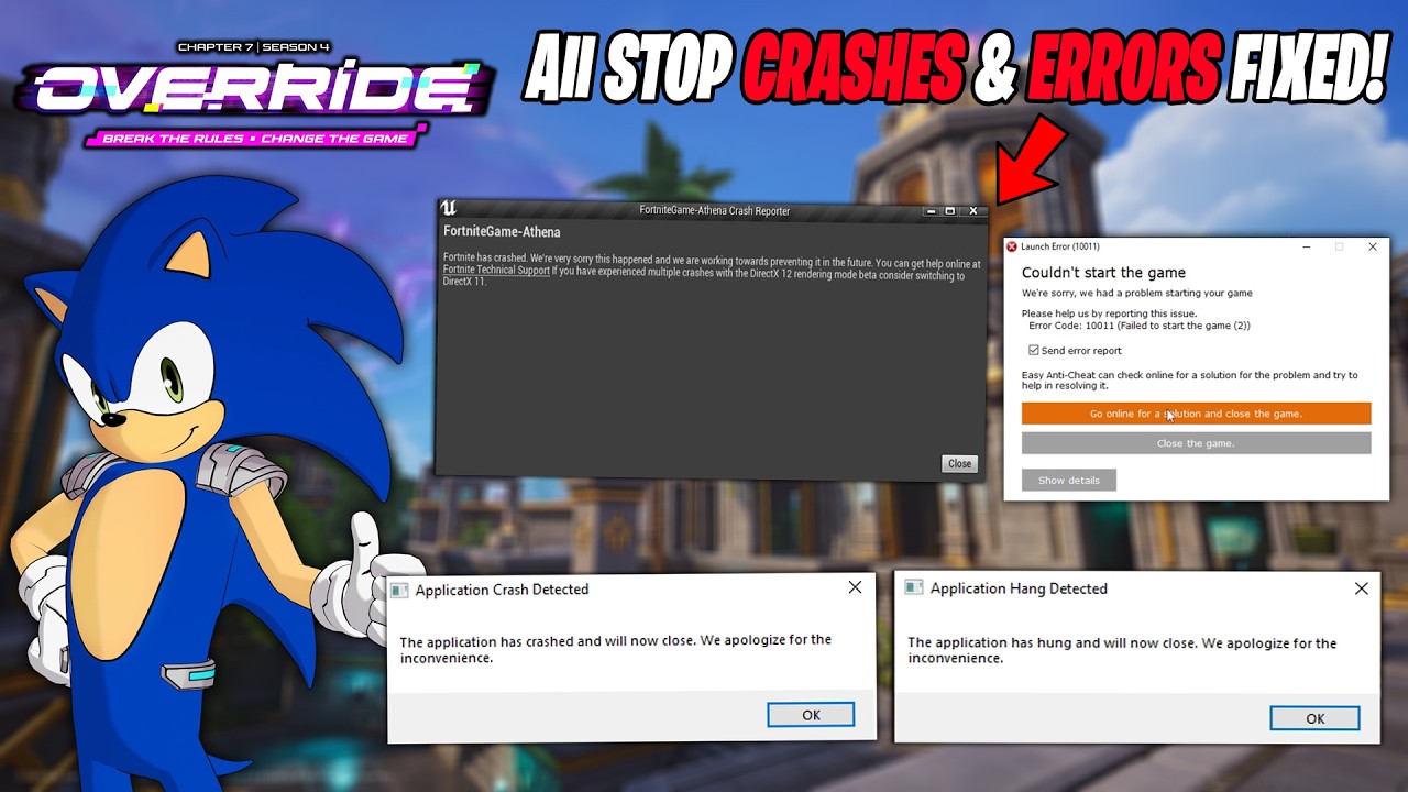 Как исправить вылеты, зависания и ошибки Crash Reporter в Fortnite: Глава 7, Сезон 4 (2026)