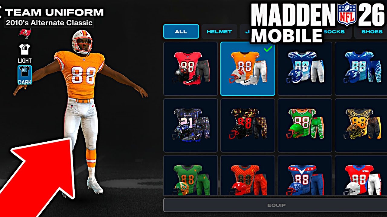 КАК НАСТРОИТЬ УНИФОРМУ В MADDEN MOBILE 26