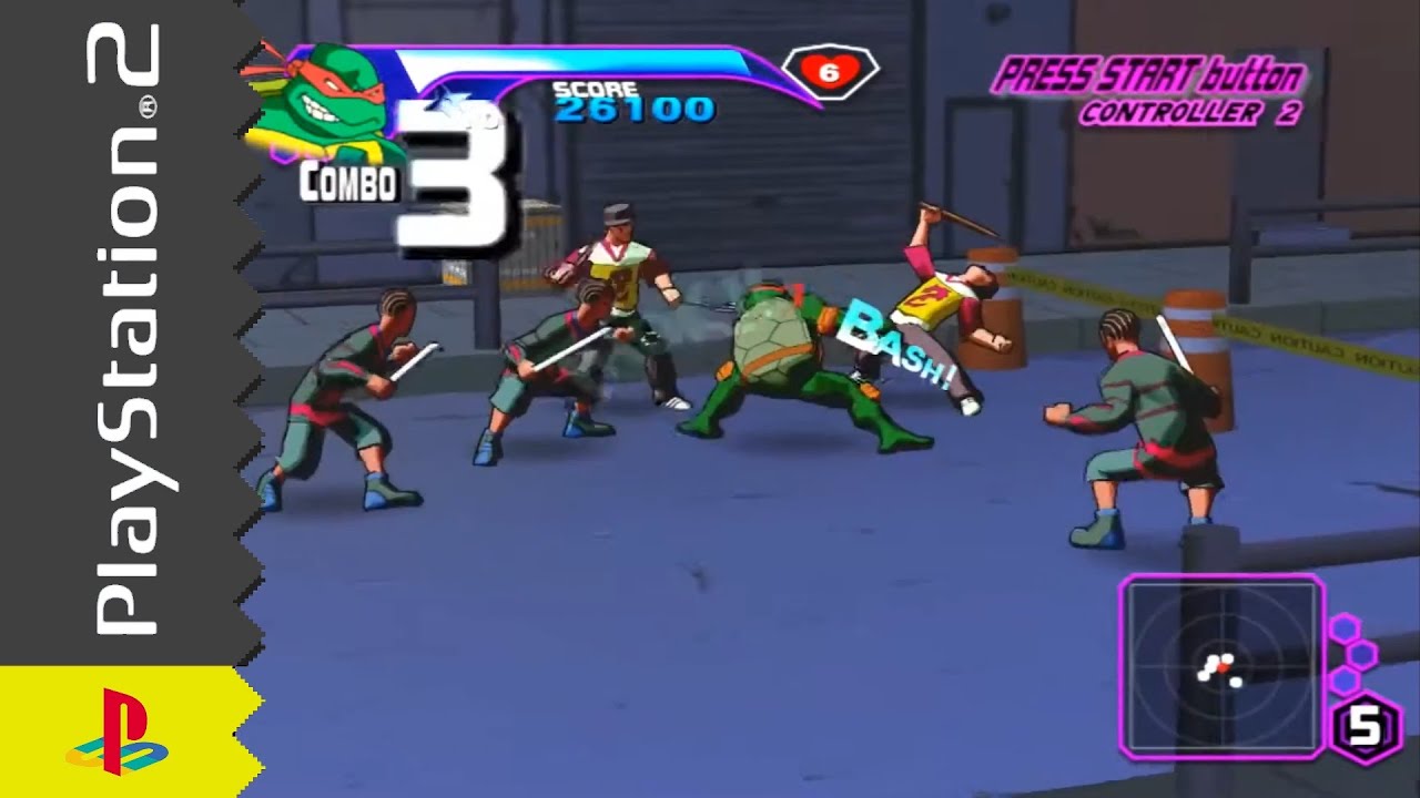 Teenage Mutant Ninja Turtles 2003 -Raphael- (PS2) - Полное  Прохождение